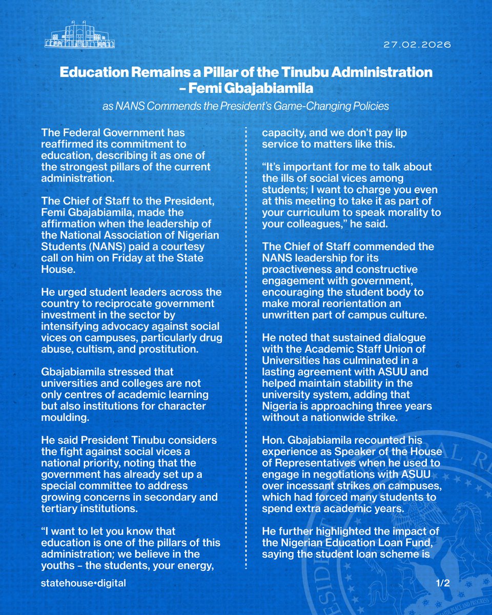 Presidency Nigeria tweet media