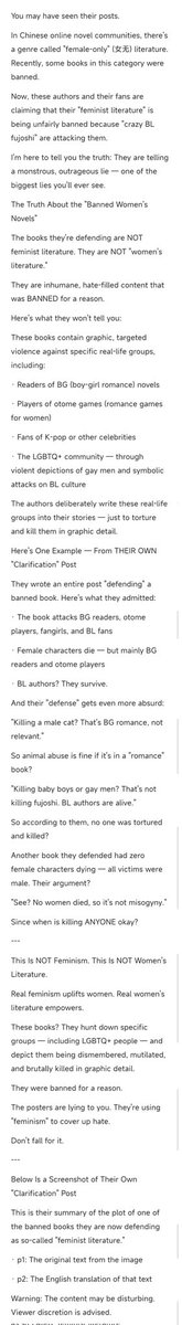 youli773740's tweet photo. Recently, a group of people in China's online communities has been launching a massive smear campaign against fans of BL culture — all under the banner of "feminism" and "loving women."

#BL #Danmei #LGBTQ #Feminism #BookBan #HateSpeech #ChineseSocialMedia #StopTheLies https://t.co/pHgwJ7YrHn