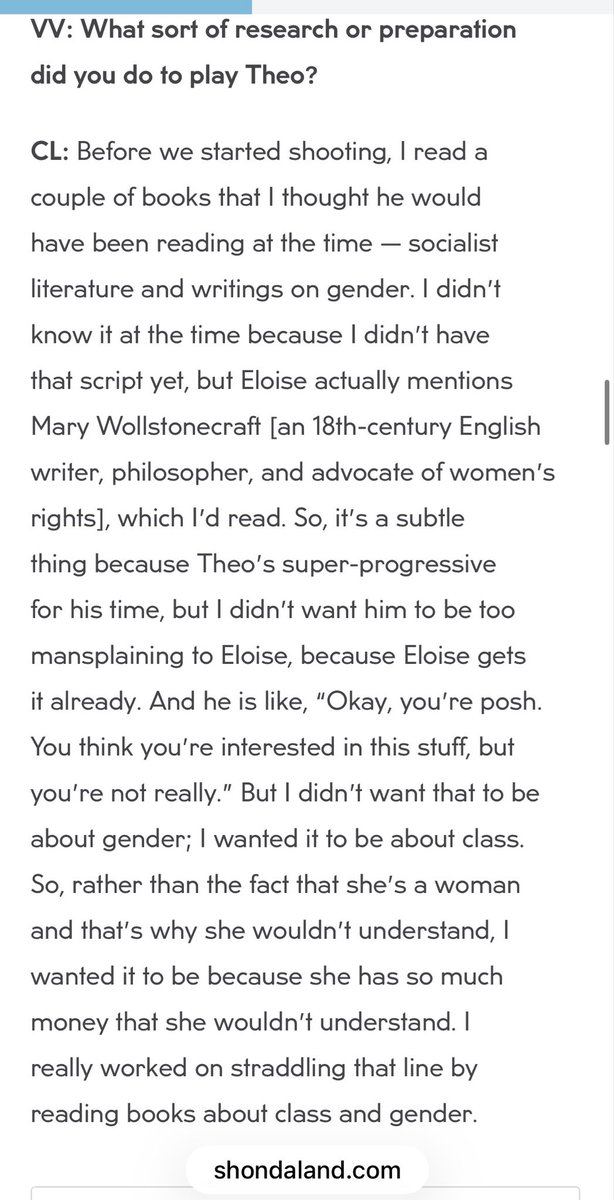 You know who did read Mary Wollstonecraft?