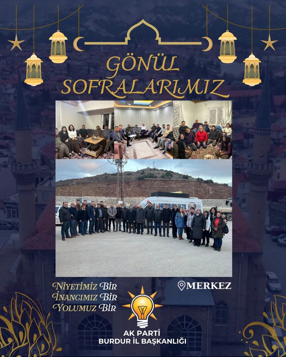 mustafaozboyaci's tweet photo. 📍Bucak
📍Merkez/Taşkapı Köyü

MKYK Üyemiz Mahmut Eminmollaoğlu, Milletvekilimiz Mustafa Oğuz, İlçe Başkanımız Osman Taşkın, İl Genel Meclis Üyemiz Volkan Mengi ve İl–İlçe teşkilatlarımızla birlikte Bucak’ta 8 kıymetli ailemizin Gönül Sofrasına misafir olduk. Akabinde 8 hanemizde Gönül Çayı programımız kapsamında hemşehrilerimizle hasbihal ettik.

Ayrıca İl Yönetim Kurulu Üyelerimiz;  Merkez İlçe Başkanımız Hüseyin Okan, Milletvekilimiz Adem Korkmaz ve teşkilatlarımızla birlikte 7 kıymetli ailemizin sofrasına konuk oldu.

Ramazan’ın bereketini, muhabbetini ve kardeşliğini hem Bucak’ta hem merkezimizde hep birlikte yaşadık.
Bizleri hanelerinde ağırlayan tüm ailelerimize gönülden teşekkür ediyoruz.