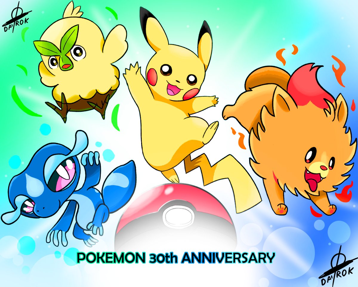 Happy #PokemonDay everyone! :D

To celebrate, here's some art I made of the newest starters revealed! I don't know who I'm gonna choose yet, they all look pretty good. 

#PokemonWindsWaves #Pokemon30thAnniversary