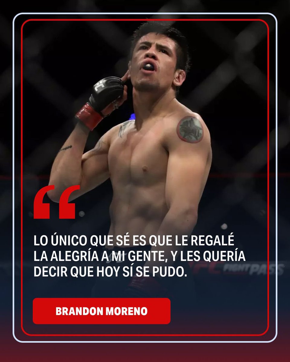 ¡Sí se puede! 🥹🇲🇽 🦅Brandon Moreno sabe que #UFCMexico ES SU MOMENTO

👊💥 Este sábado se sube al octágono de la Arena CDMX con el respaldo de toda una nación 

Preliminares 4pm 🇲🇽/7pm 🇦🇷
Estelares 7pm 🇲🇽/10pm 🇦🇷

La pasión de UFC, en vivo y en exclusiva por #ParamountPlus |