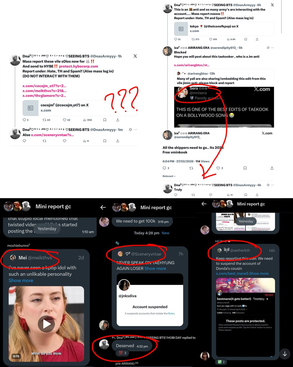 SO THIS TAEKOOKER WHO PRETENDING SHE IS ARMY WAS IN GC FULL OF FAKE OT7 AND THEY KEEP SENDING TAE SOLOS THE VILEST JM ANTIS POSTS BUT WHEN PEOPLE ASKED HER TO POST ABOUT A TAEKOOKER WHO LITERALLY CALL JM NAMES AND HARASSED HIS FAMILY SHE SEE THE POST AND REPLIED BUT NEVER POSTED