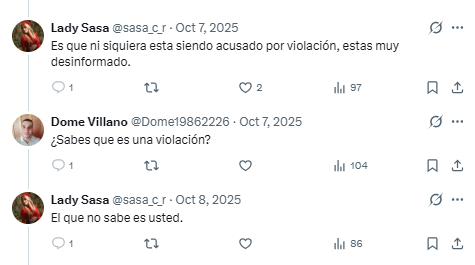 Que vacilón.

Hace unos meses atrás esta muchacha estaba defendiendo a Fabricio cuando fue acusado de abusar sexualmente a una menor de edad.

🧐🧐🧐🧐🧐