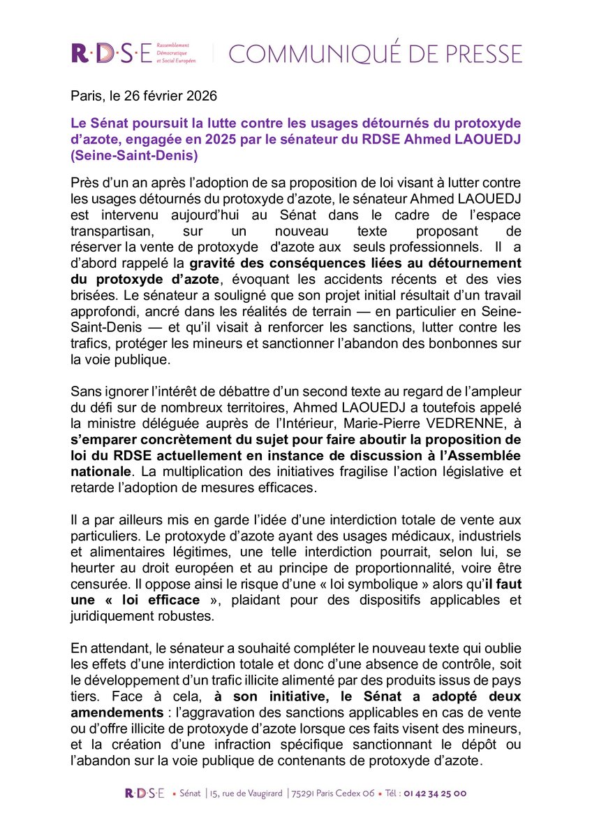 Sénateurs RDSE tweet media