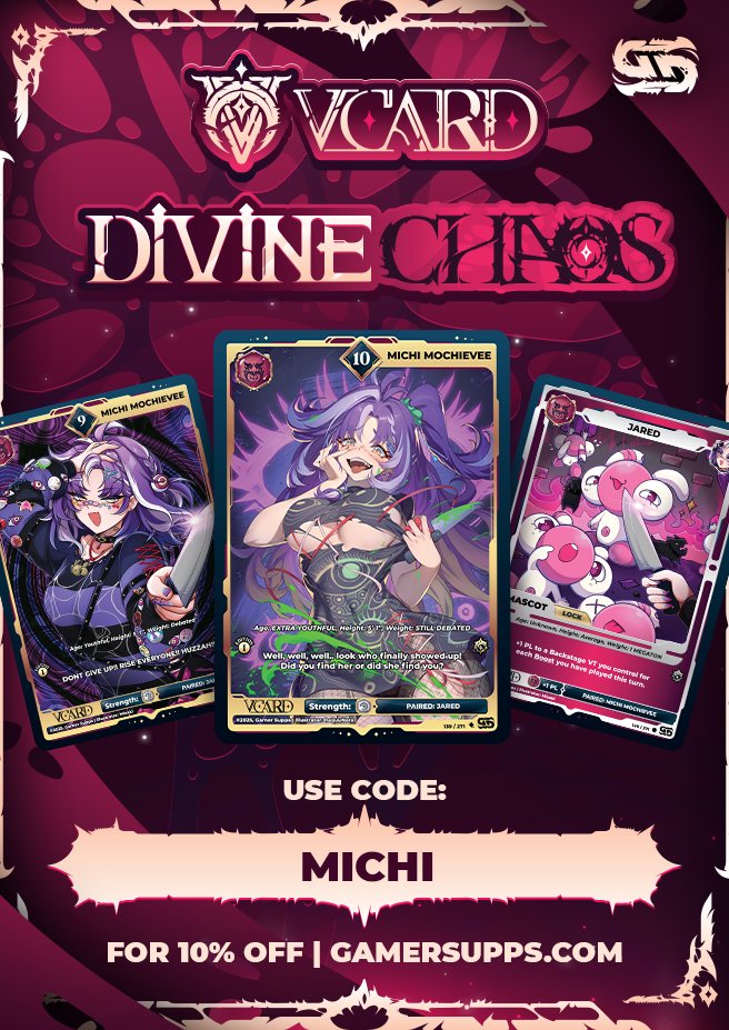 divine?? CHAOS 😈😈😈 i'm in VCard Set 3!!!! use code MICHI or