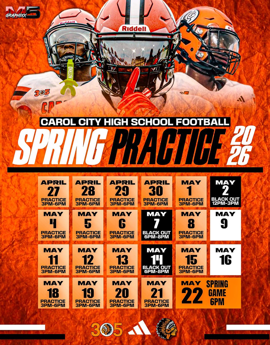 MCC_Chiefs's tweet photo. CAROL City Spring Schedule
#Rivals
#carolcityfootball https://t.co/eHF8w9qRlT