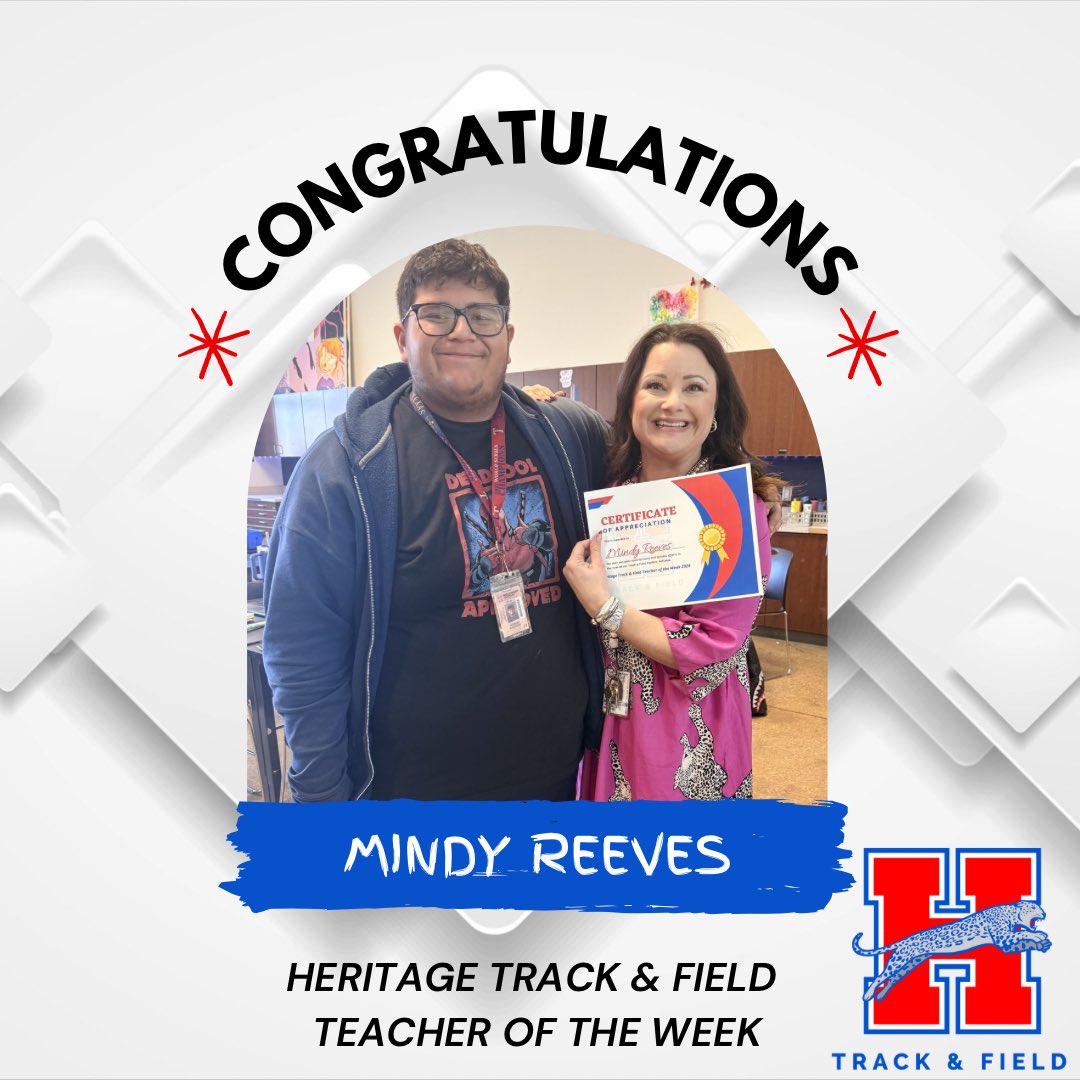 Mindy Reeves Congrats to our @mhhstrack Teachers of the Week, sponsored by Chick-fil ...