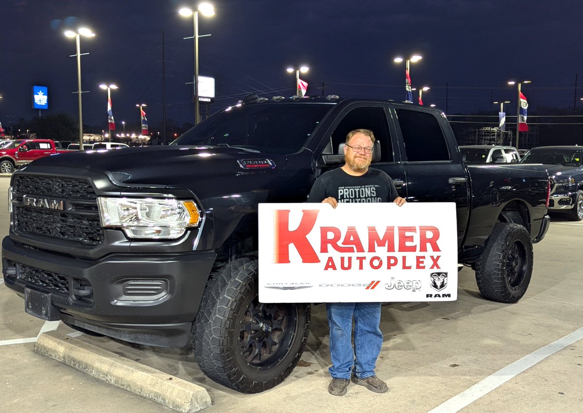 KramerAutoplex's tweet image. Big congrats to Gary Wild on his new 2022 Ram 2500! 💪  We're thrilled you found the perfect truck that meets all your needs. 😎

Come see us at Kramer CDJR Livingston!  
🖥️ Website Link: bit.ly/3KTvcPz
#KramerCDJR #LivingstonTexas #KramerAutoplex