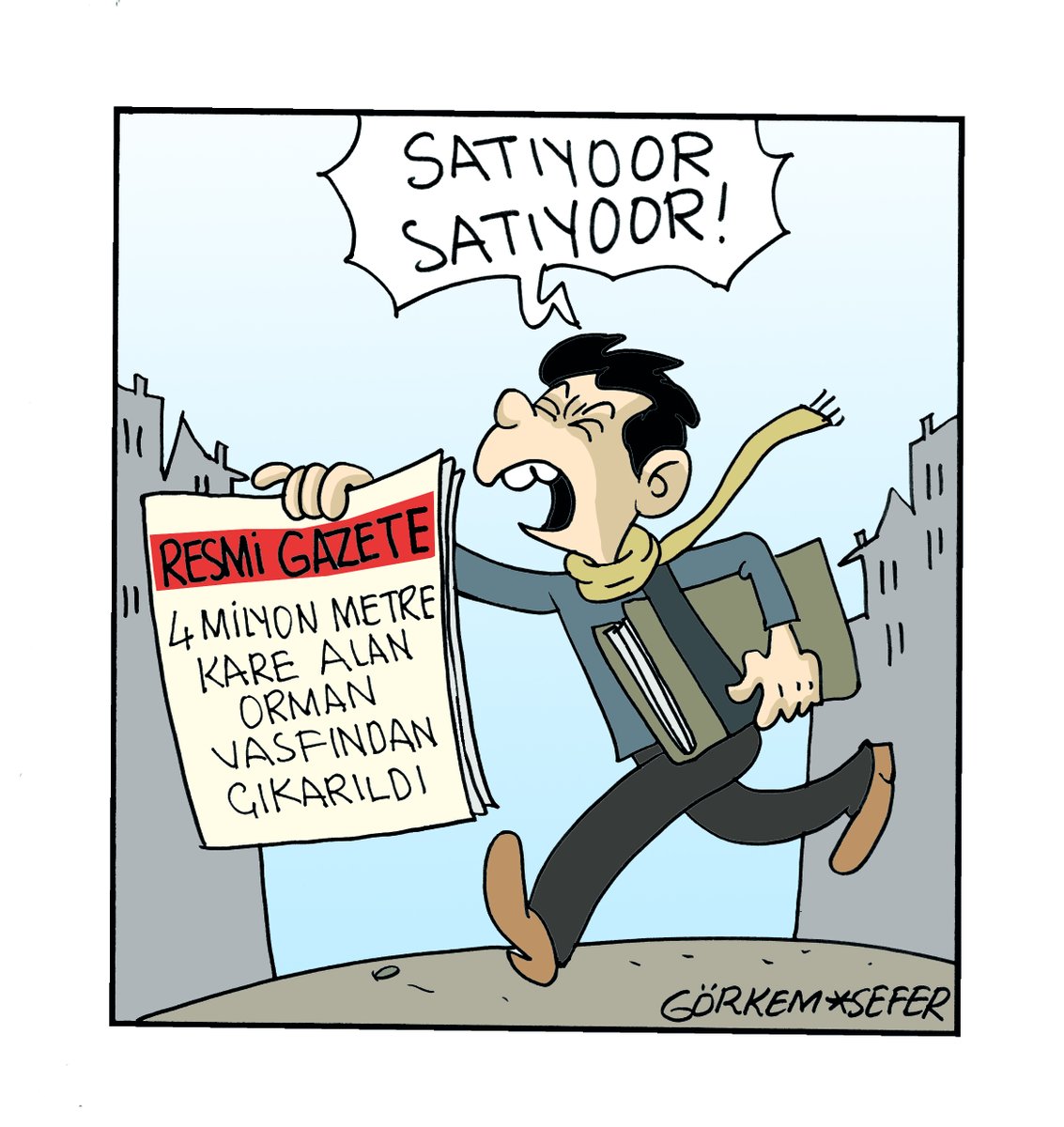 evrenselgzt's tweet photo. 4 milyon 800 metre karelik alan orman vasfından çıkarılarak Resmi Gazete’de yayınlandı.

🗞 Sefer Selvi çizdi https://t.co/oW289zYoVm