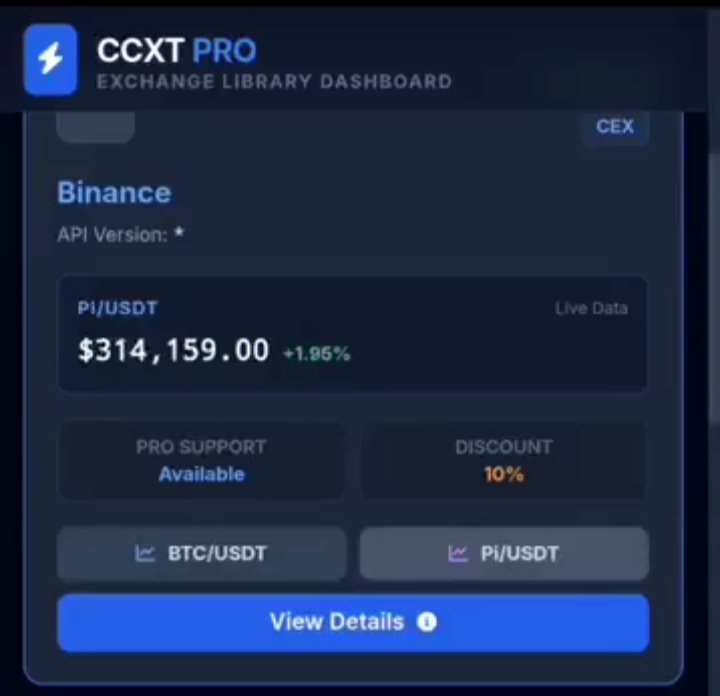 WaeliaMe's tweet photo. CCXT is an open-source library connecting to 100+ crypto exchanges. It’s reliable because it pulls data directly from the platforms. $Pi’s real value is already synced, contracts are active, and everything will appear soon, alongside mainnet token activation as Dr Fan mentioned https://t.co/L6dgx9NSGf