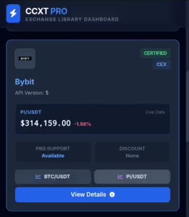 WaeliaMe's tweet photo. CCXT is an open-source library connecting to 100+ crypto exchanges. It’s reliable because it pulls data directly from the platforms. $Pi’s real value is already synced, contracts are active, and everything will appear soon, alongside mainnet token activation as Dr Fan mentioned https://t.co/L6dgx9NSGf