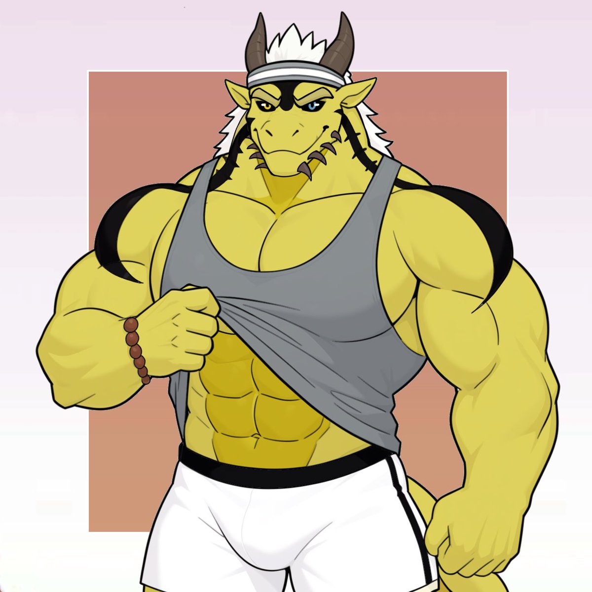 HEY! Come on! It’s just a run!  🏃‍♂️ 
What do you mean you need some motivation..? 

My belly? Okie, here you go~ 💪🏼

🐉🌊🌴

🎨: <a href="/zavrise/">Zav🍉 Comms Closed!</a>
Thanks again for your hard work!! It came out great!!