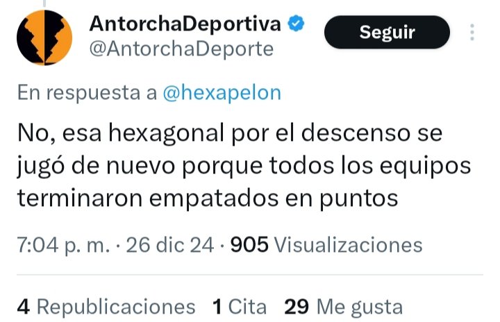 Ya en su momento lo aclaró <a href="/AntorchaDeporte/">AntorchaDeportiva</a>, que es la página de estadística deportiva guatemalteca más profesional, objetiva e imparcial. Ya no le des bola a estos muchachos, se nota que les faltó oxígeno al nacer.