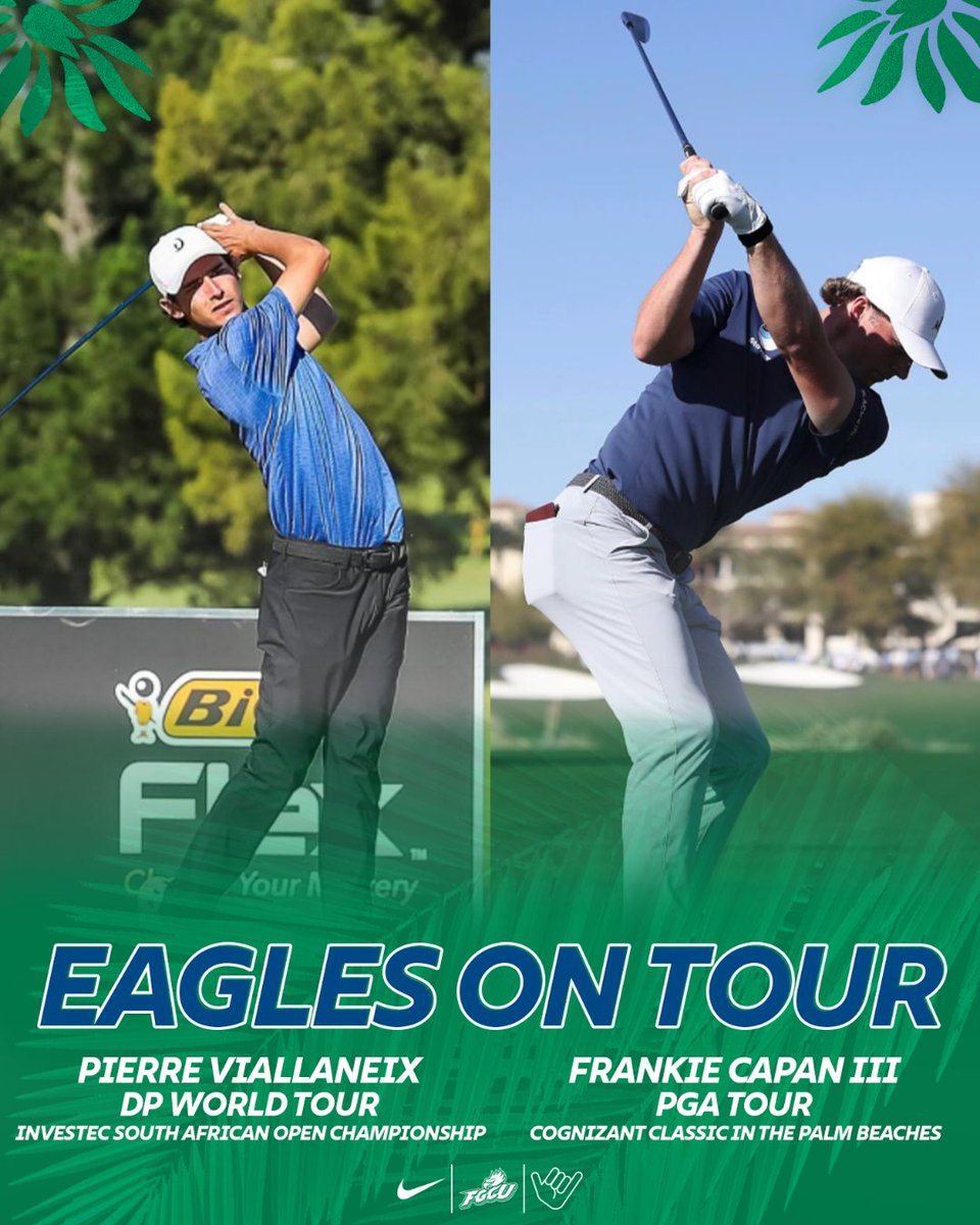 FGCU_MGolf's tweet photo. 𝑶𝑼𝑹 𝑬𝑨𝑮𝑳𝑬𝑺 𝑲𝑬𝑬𝑷 𝑺𝑶𝑨𝑹𝑰𝑵𝑮 🦅

Former Eagles Pierre Viallaneix and Frankie Capan III in action on tour right now!

#WingsUp https://t.co/w9IiJ4ff11