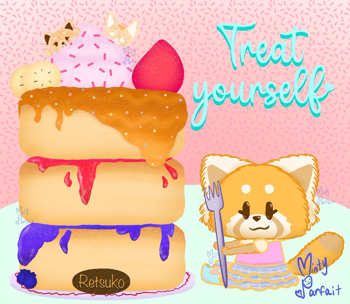 Minty_Parfait's tweet photo. Be kind and reward yourself for all of your hard work 🧡
(Re-uploaded art but with some small touch ups)
#Aggrestuko https://t.co/NyG9lhZo9b