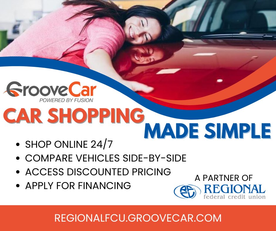 REGIONALFCU's tweet image. Buying a vehicle doesn’t have to mean spending your whole weekend at the dealership. REGIONAL members can save time, money and hassle with our partner GrooveCar. That’s the credit union difference!

LEARN MORE: regionalfcu.groovecar.com

#REGIONALDifference #GrooveCar #CarShopping