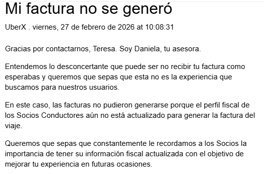 Teresamv73's tweet photo. @FEMSA @Tiendas_OXXO @Uber_MEX En lugar de seguir buscando alianzas, @Uber_MEX mejoren su servicio de atención al cliente, porque no emiten facturas y solo responden esta estupidez: 
@FEMSA y @Tiendas_OXXO ¿es la clase de aliados que buscan? los que eluden emitir facturas @Uber_Support https://t.co/GfSgLVhELa