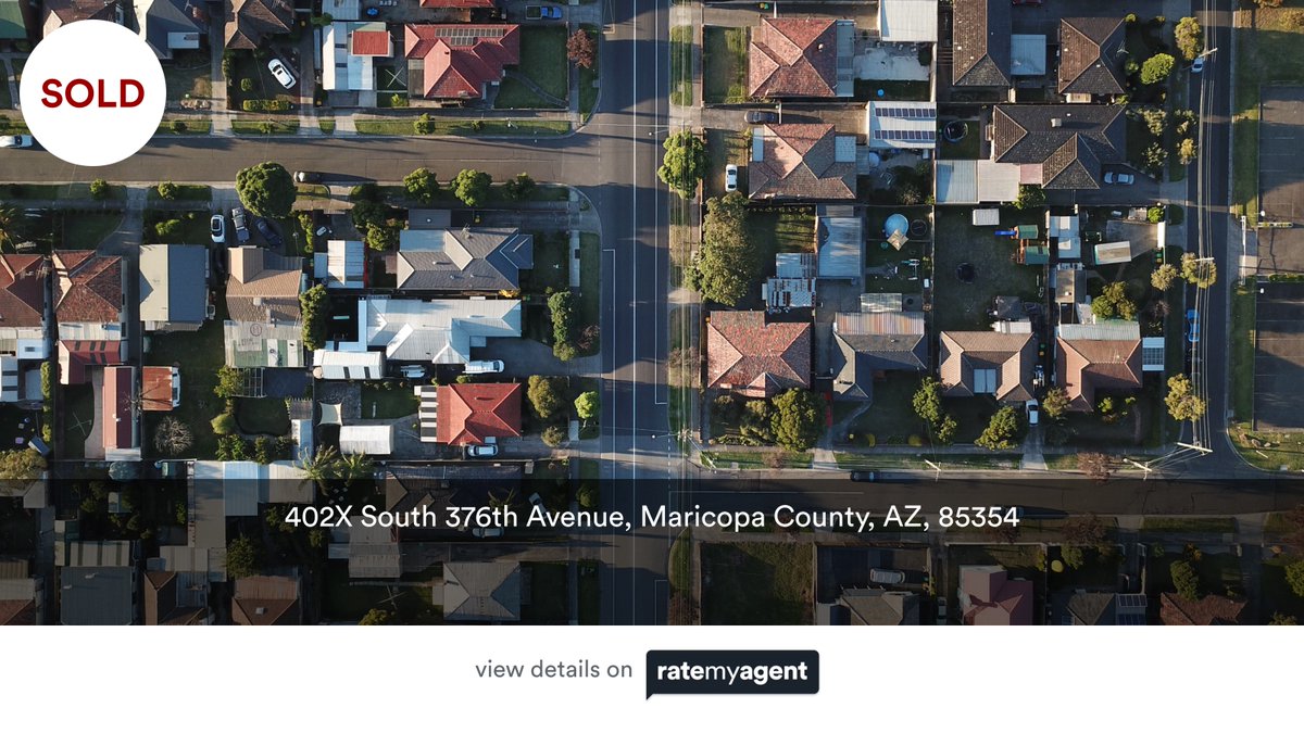 📍 402X South 376th Avenue, Maricopa County, AZ, 85354

My latest sale on #RateMyAgent.
Arizona Real Estate Agent SA698504000
rma.reviews/kfnw8oos9l1q

...
#ratemyagent #realestate