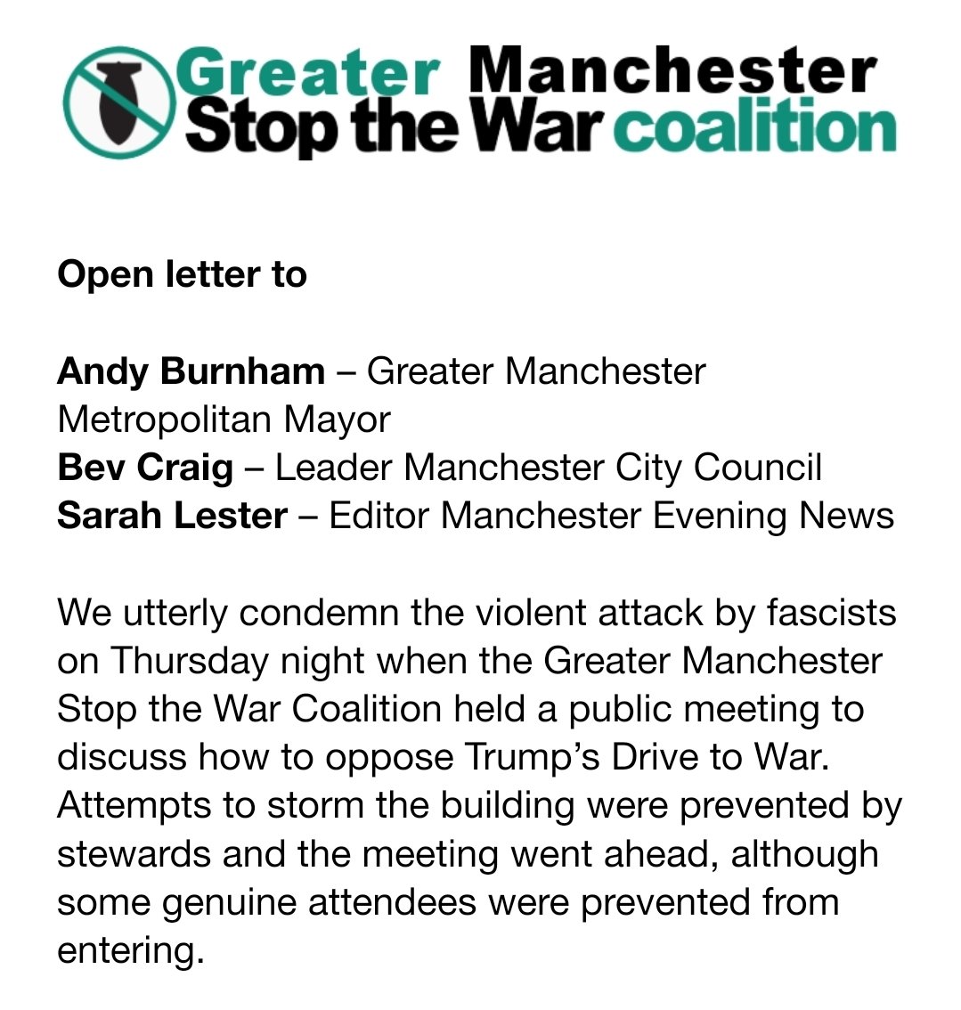 GM Stop the War Coalition tweet media