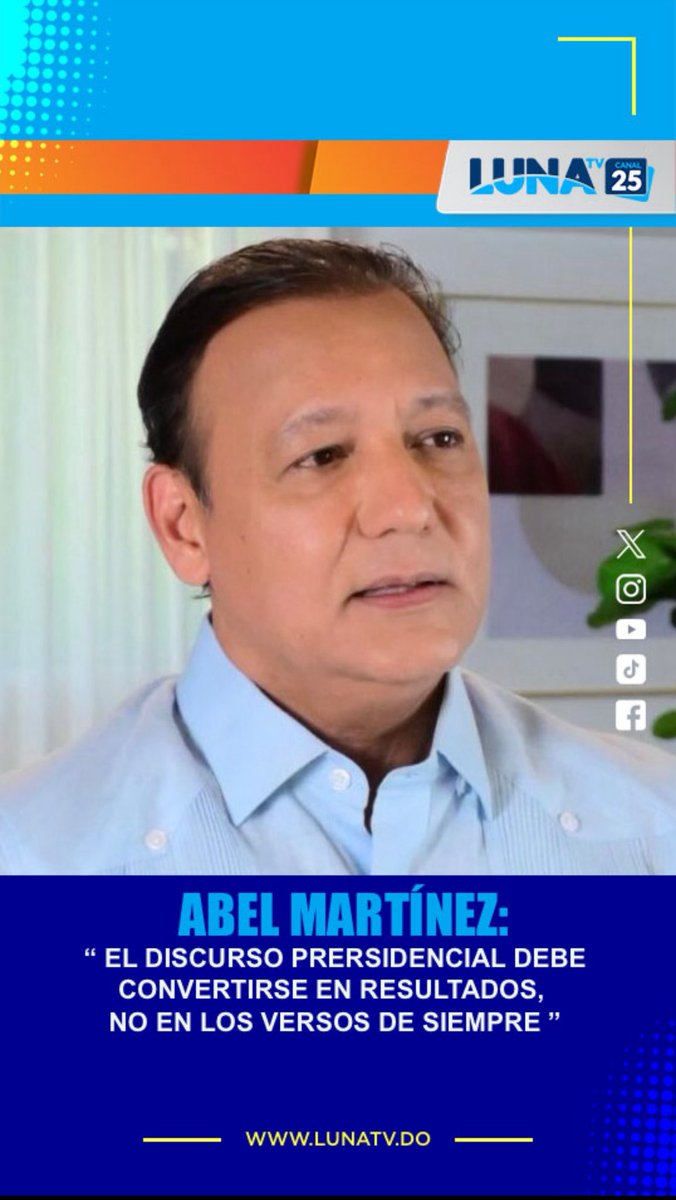 Abel Martínez: “El discurso presidencial debe convertirse en resultados, no en los versos de siempre”

Santiago de los Caballeros. – El dirigente político Abel Martínez afirmó que el reciente discurso presidencial estuvo cuidadosamente elaborado y apeló a grandes metas