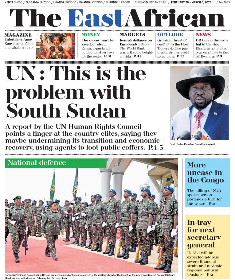 This week on The EastAfrican:
The UN raises concerns over South Sudan’s transition, regional tensions deepen in the DRC, and a look at national defence across East Africa.
Get your copy from your nearest vendor or read the full edition on ePaper 👉 epaper.nation.africa