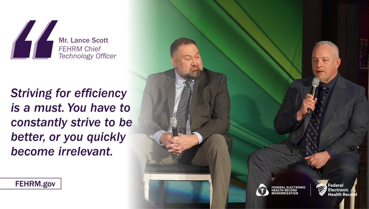 #ICYMI – Mr. Lance Scott, #FEHRM Chief Technology Officer, joined the GDIT EMERGE Modern Government session, “Driving Efficiencies in Integrated Large Scale EHR Systems,” sharing the latest #FederalEHR updates. Register to watch:
gditmoderngov.upgather.com/virtual/live