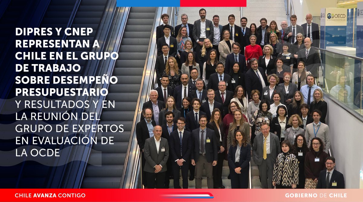 DipresChile's tweet photo. 🌎 Dipres y @cnepchile  representaron a Chile en la versión Nº 21 de la Reunión Anual del Grupo de Trabajo sobre Desempeño y Resultados y en el 7º encuentro del Grupo de Expertos en Evaluación, ambos de la OCDE.

➡️Conoce más en https://t.co/cGwgFSqdlY https://t.co/gCbKoz6Rpw