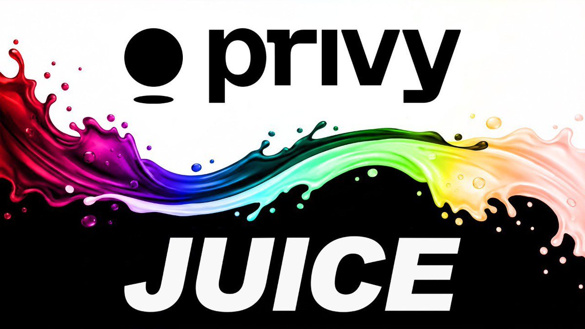 JuiceLaunch's tweet photo. Big news 🧃

Juice is now integrated with @privy_io, one of the most trusted wallet infrastructure companies in crypto, backed by Stripe. https://t.co/a4tMHI5Y2s
