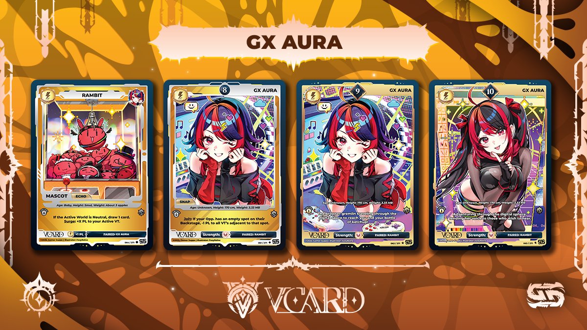 VCard Set 3: Divine Chaos is out now! I'm in it with RAMbit! ♥️🖤

Wishing everyone lots of positive Aura so you can pull these amazing cards drawn by <a href="/FoxyReine/">Reine</a> 🎨