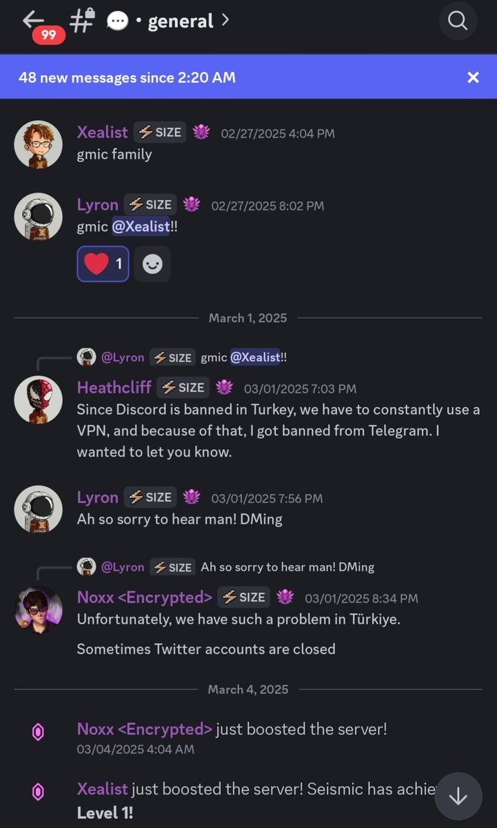 One year ago, the <a href="/SeismicSys/">Seismic</a> discord was created and a brand new family was born :) 

Today, that family has grown into a strong, thriving community with real friendships, unstoppable energy

Who was here from the very first day?
Drop a 🩷 below if you’re an OG!