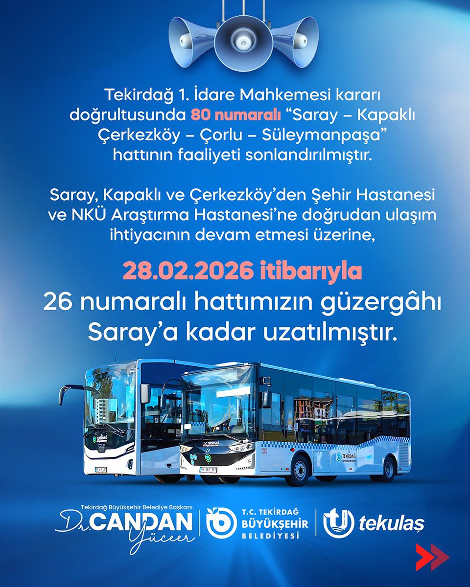 Tekirdağ Otopark Ulaşım A.Ş. tweet media