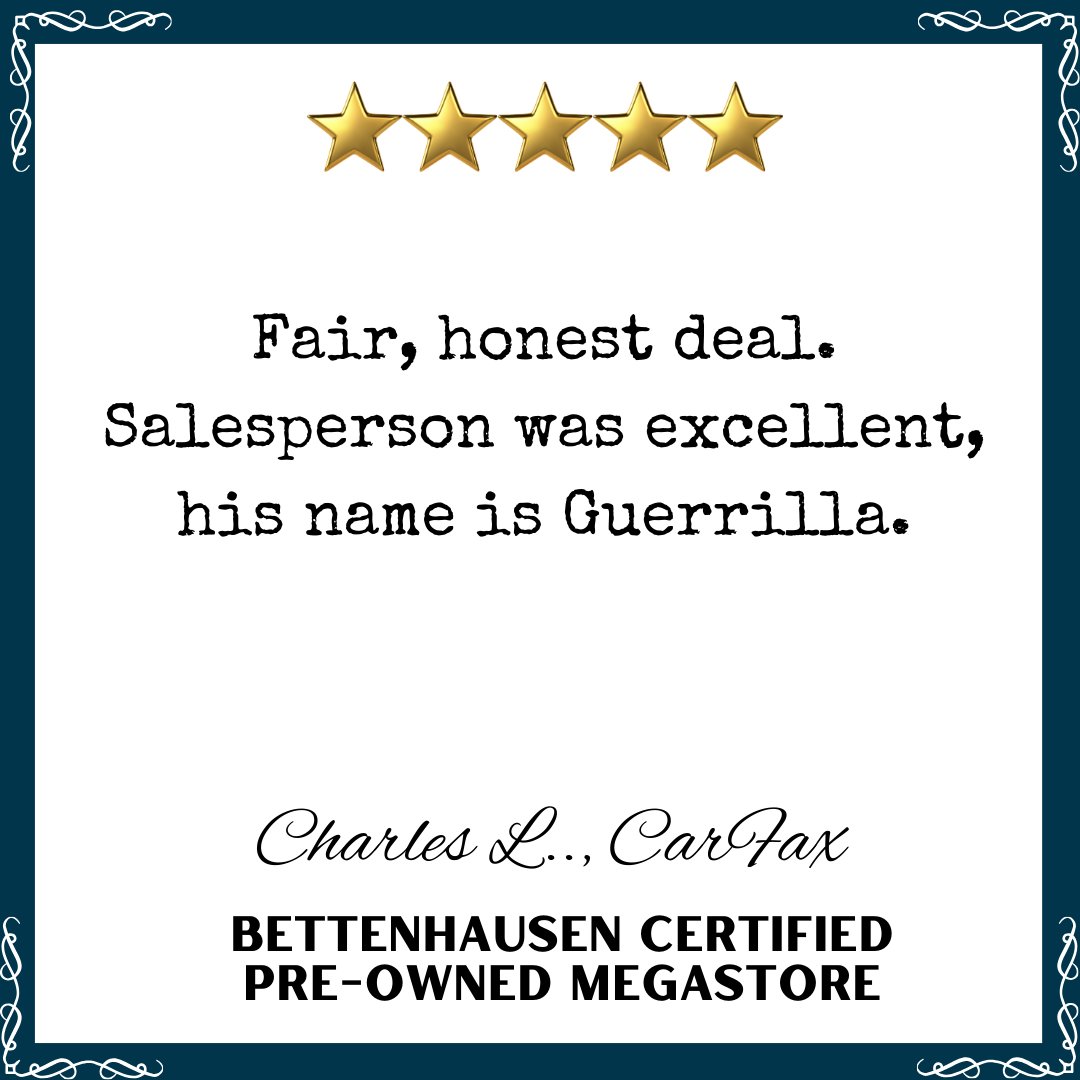 Thank you, Charles. We’re glad our team could provide a fair and honest experience. We appreciate your feedback.