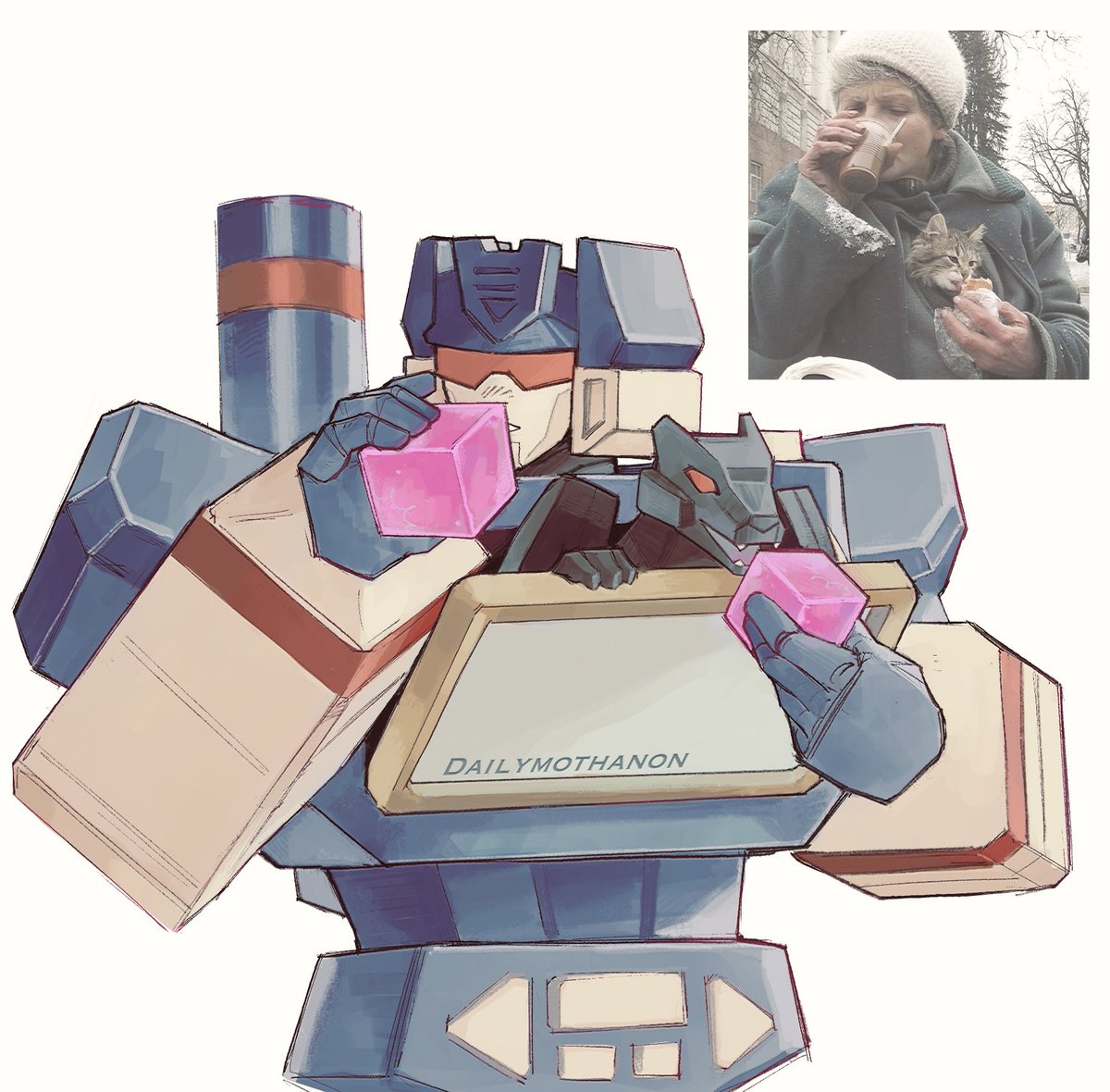 Let’s eat energon with mama 😋 (just a quick sketch today cuz I didn’t feel like frying my brain)
#Transformers #Ravage #Soundwave