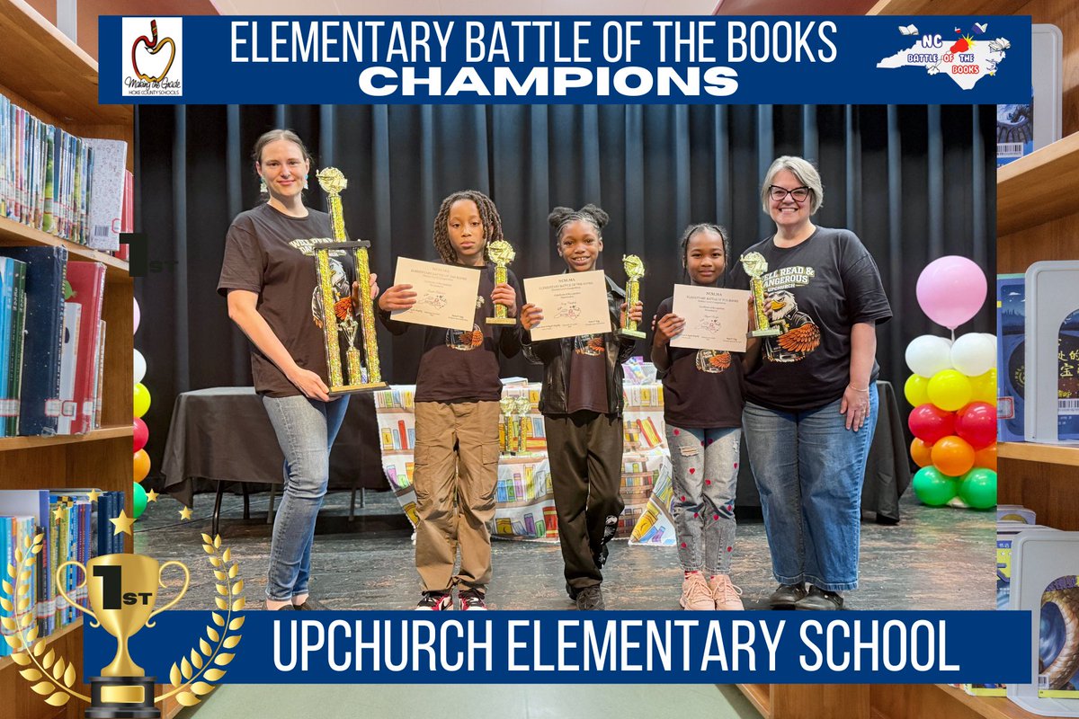 HCSDTIF's tweet photo. Congratulations to our Top 3 elementary Battle of the Books teams! It’s more than a competition — it’s confidence, teamwork, and a love for reading in action. 📖💡#battleofthebooks #hokecountyschools https://t.co/7LcUEQAbMe