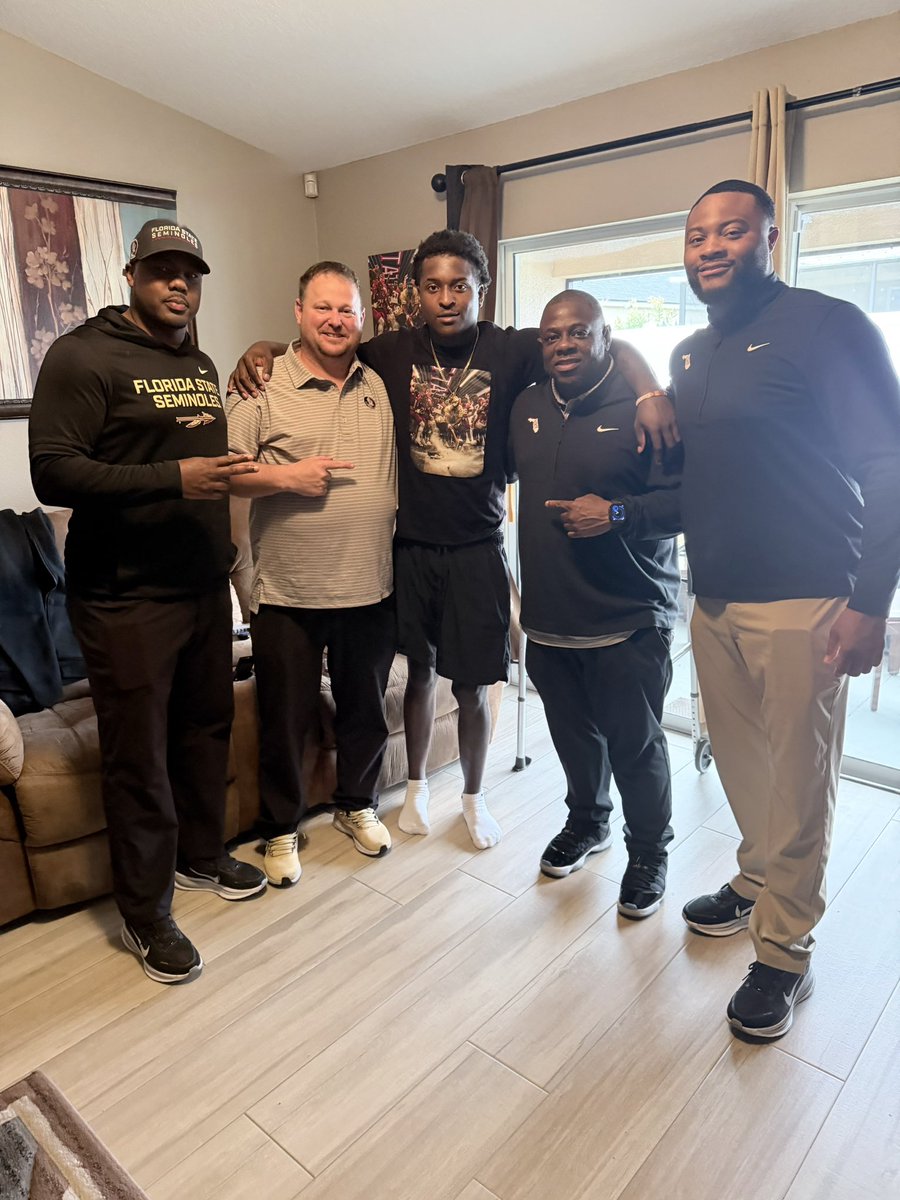 Fsu recruiting staff is at the Nike clinic in Lake Mary and we stopped in to check on @Ethanpr74464069 . Our boy is moving around without a wheelchair and is putting the weight back on. He’s also back in school and doing well academically. God is Good all the time, all the time