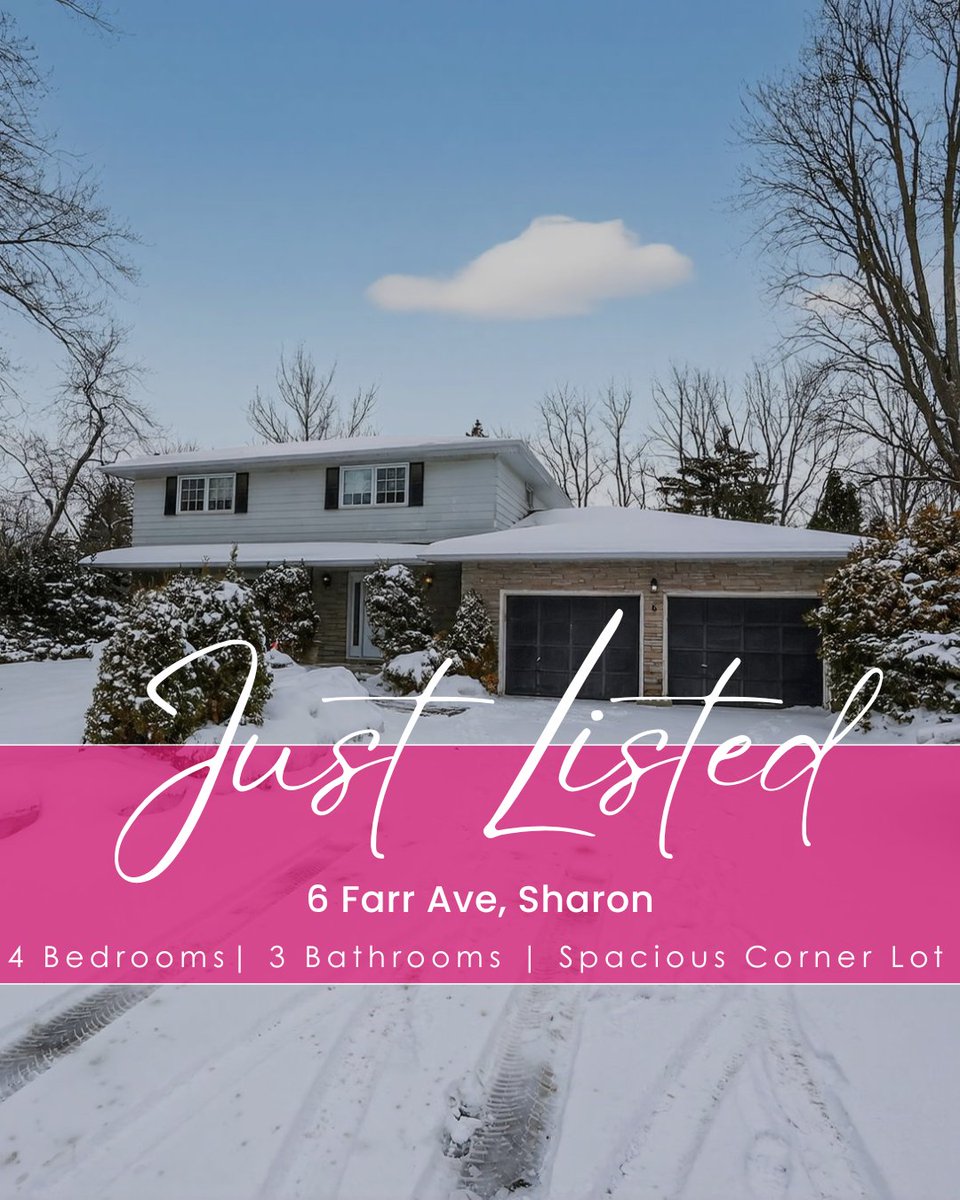 LeeLanderRE's tweet photo. Sharon is that small-town vibe people move for, quiet streets, real neighbours, kids on bikes. 6 Farr Ave: 4 beds, corner lot, big updates done (windows, shingles, furnace, A/C, composite deck). Inside? Add your style. Build equity. Walk to shops, events, schools. Mins to Hwy 404 https://t.co/Pz5s5XEDUv