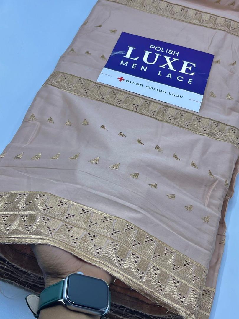 Presenting Top-tier quality Luxe Men Lace for top-tier people. The shine is real, the feel is luxury, and the style is timeless.

🏷️:165K 10 Yards
🏷️:85K 5 Yards

Location📍Kantin Kwari KANO, 

☎️:07035247557

DELIVERY NATIONWIDE