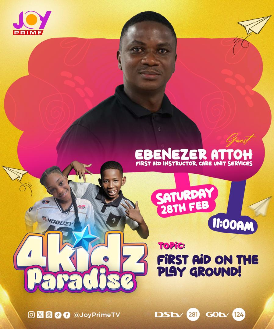 careunitgh's tweet photo. Playground fun is the best! But when bumps and scrapes happen, do you know what to do? 🩹🤔
​This Saturday on #4KidzParadise, we’re learning from the best! Join us and @Ebenezer_Attoh '                             First Aid on the Play Ground'.
​Tune in. https://t.co/bTLLgsD1pF