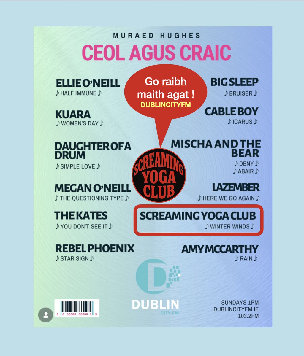 ScreamingYogas's tweet photo. Go raibh maith agat ! @dublincityfm https://t.co/K7lGFr4Lke