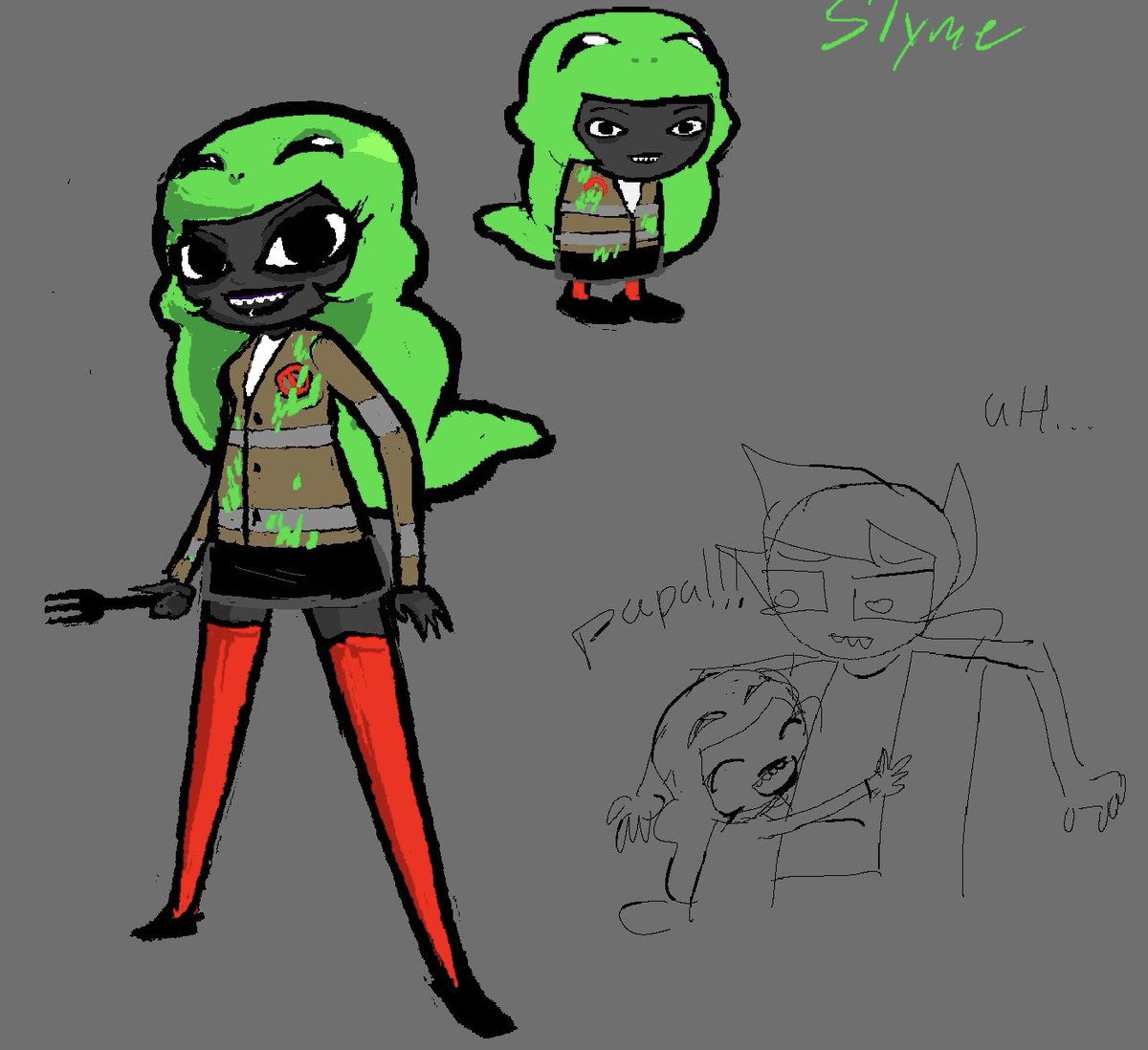 johnegbunnny's tweet image. This is my nymph oc her name is s’lyme #nymphstuck