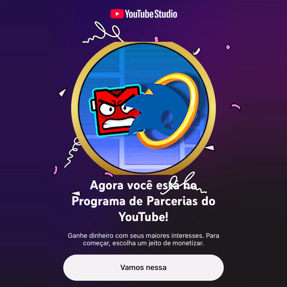 TheDunkinGD's tweet photo. FINALMETE SAIU A NOTICIA!! (YPP) Obrigado, @TeamYouTube! https://t.co/2VP4FdtOTv