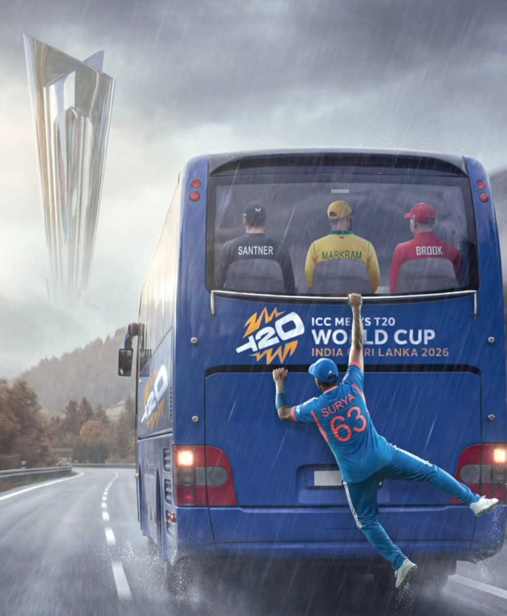 This photo is going very viral, in which the captains of the three teams reaching the semifinals are sitting in a bus, and India's captain Suryakumar Yadav is currently hanging outside, but mark my words, in a few days, you will see Suryakumar Yadav driving this bus ....see more