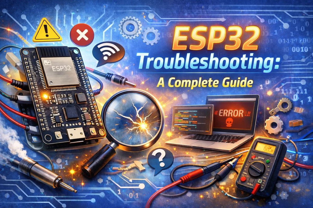 ebokify's tweet photo. ESP32 Troubleshooting: A Complete Guide 
https://t.co/A78eN15ifa 

🔥 Top 6 ESP32 eBooks for $20
https://t.co/Hxqate8M7u

#ESP32 #ESP32S3 #ESP32C6 #ESP32CAM #ESP32Display #ESP32Project #ESP32Tutorial #Espressif #Arduino #IoT #Microcontroller #EmbeddedSystems https://t.co/006R78RIhO