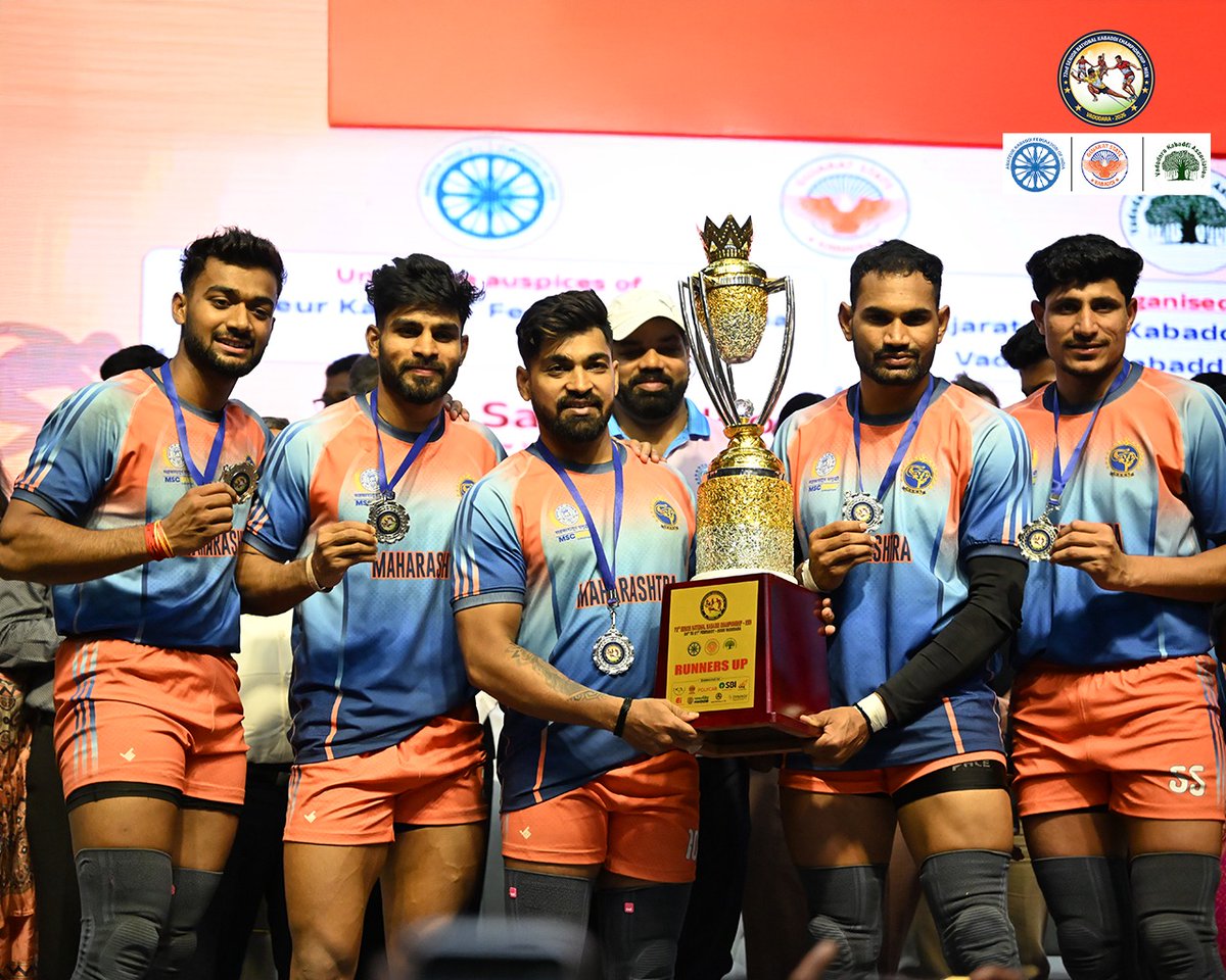 ProKabaddi's tweet photo. A campaign full of grit, heart &amp; unforgettable moments 💥 Maharashtra, worthy Runners-Up 👏🥈

#72ndMensSeniorNationals #ProKabaddi #MastersOfTheMat https://t.co/32plQQ2ATL