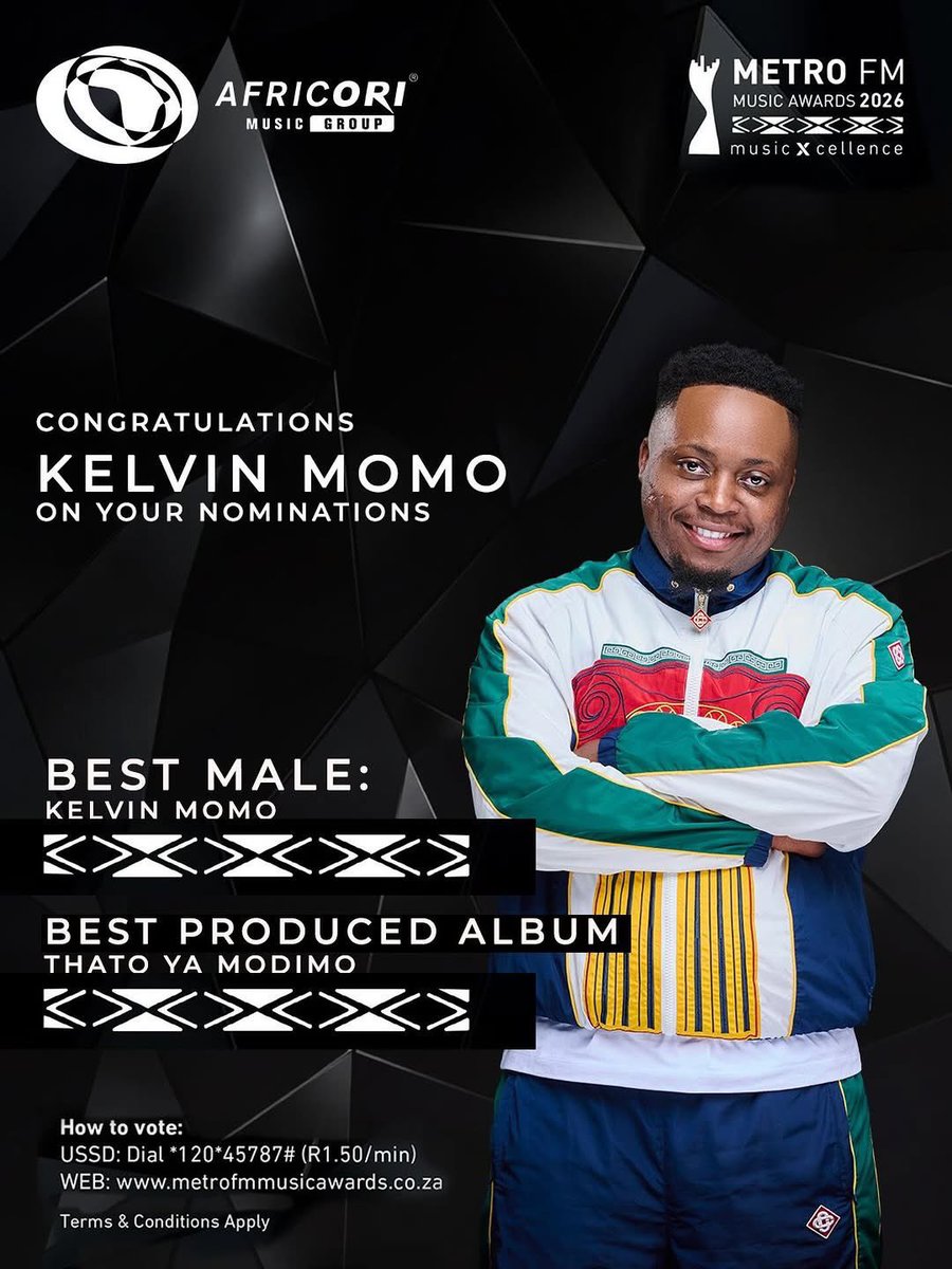 Kelvin Momo has received nominations in two categories at the Metro FM Music Awards.