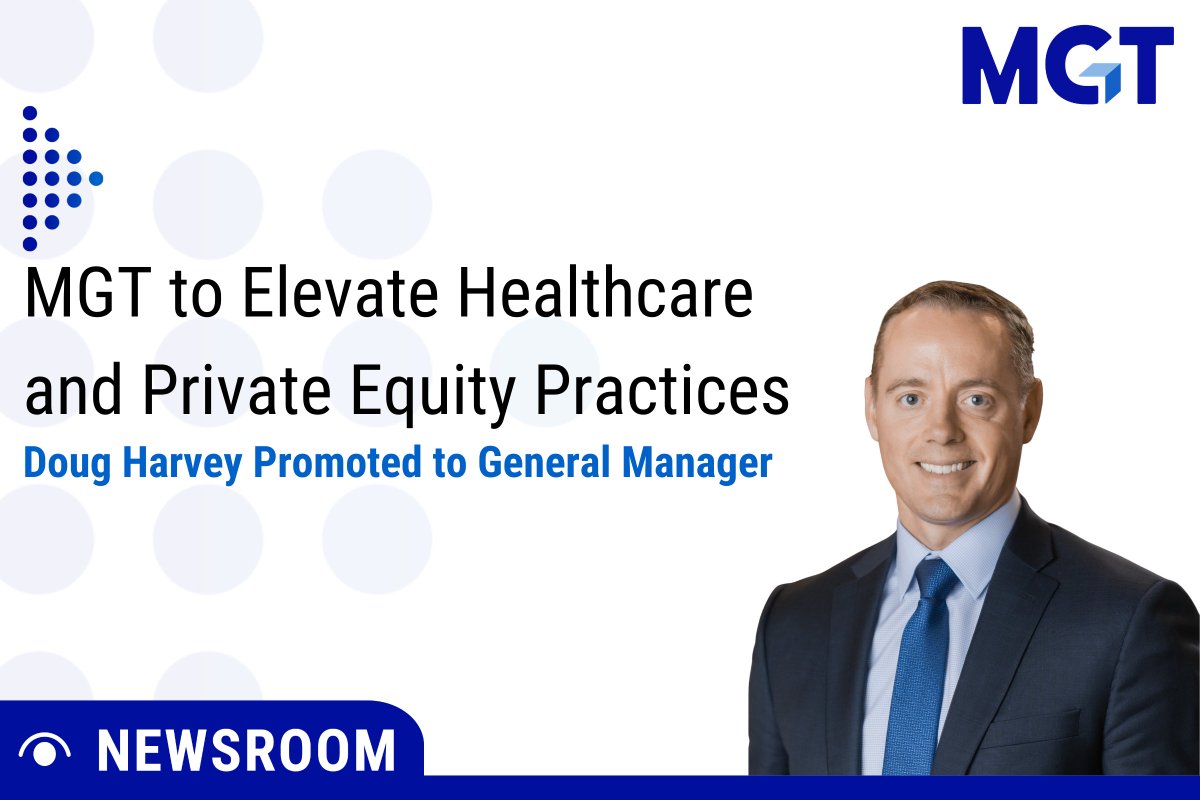 MGT is elevating its Healthcare and Private Equity practices with the promotion of Doug Hervey to GM!
 
Healthcare and Private Equity are two of the most dynamic sectors we serve and increasingly intersect with the SLED market through funding models, regulatory complexity,