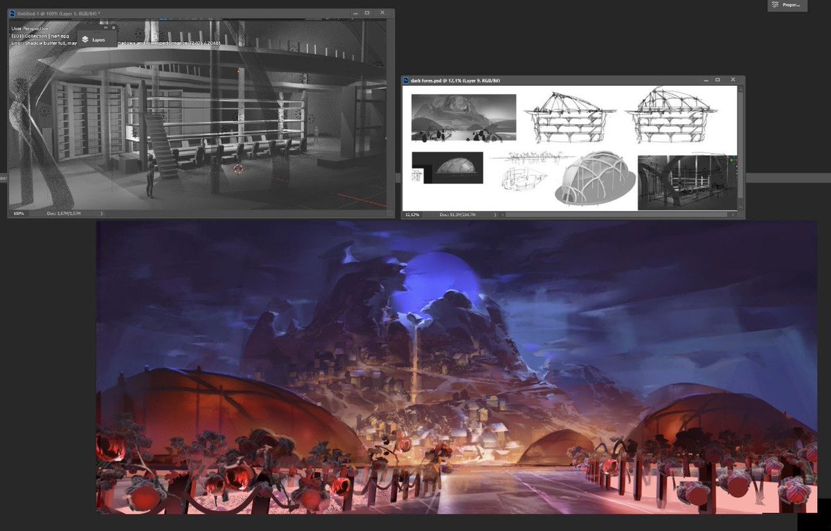 Wip of one of the environment pieces for "Voya" project