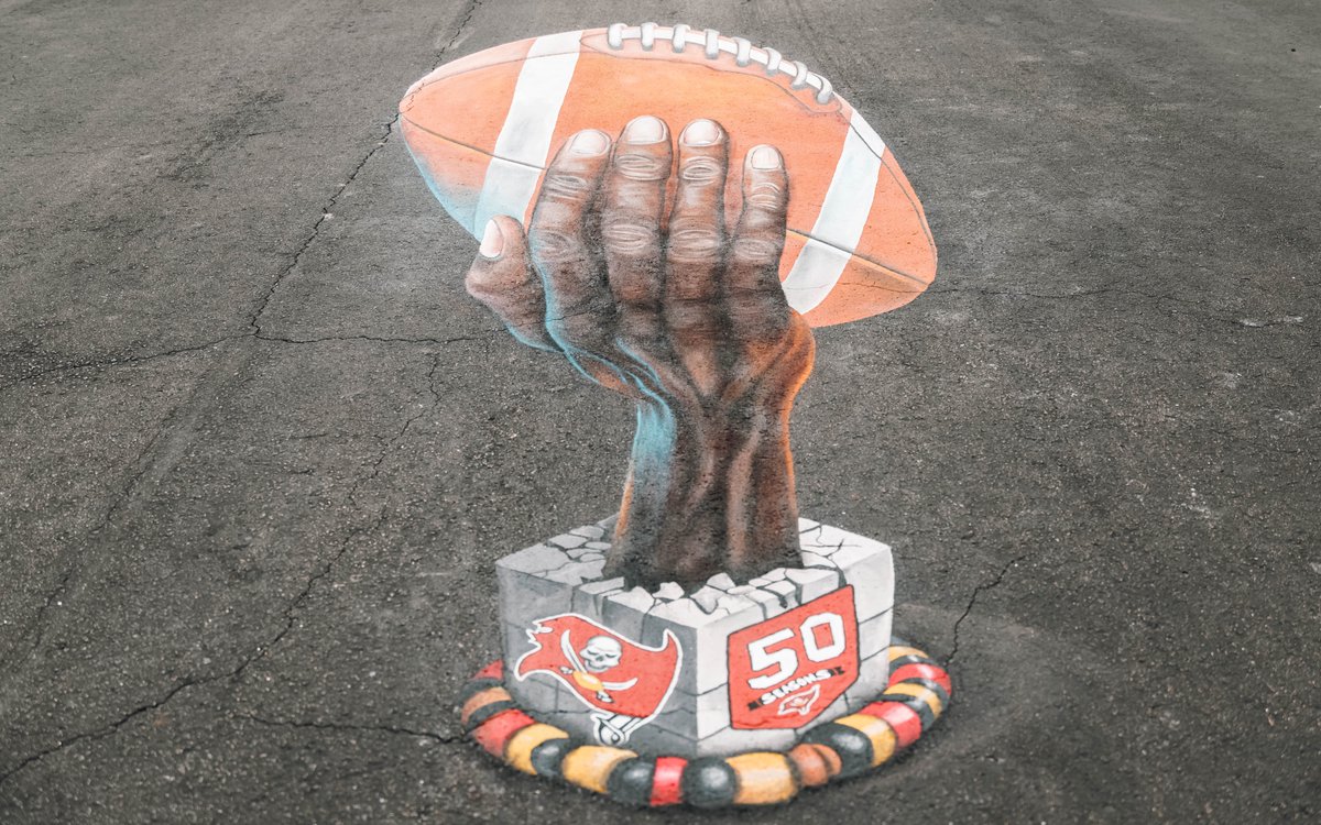 Celebrating Black History Month, we're honored to partner with local artist, Laura Thomas, who created an anamorphic 3D mural on campus that celebrates Black history, culture and the Buccaneers through art 🎨👏