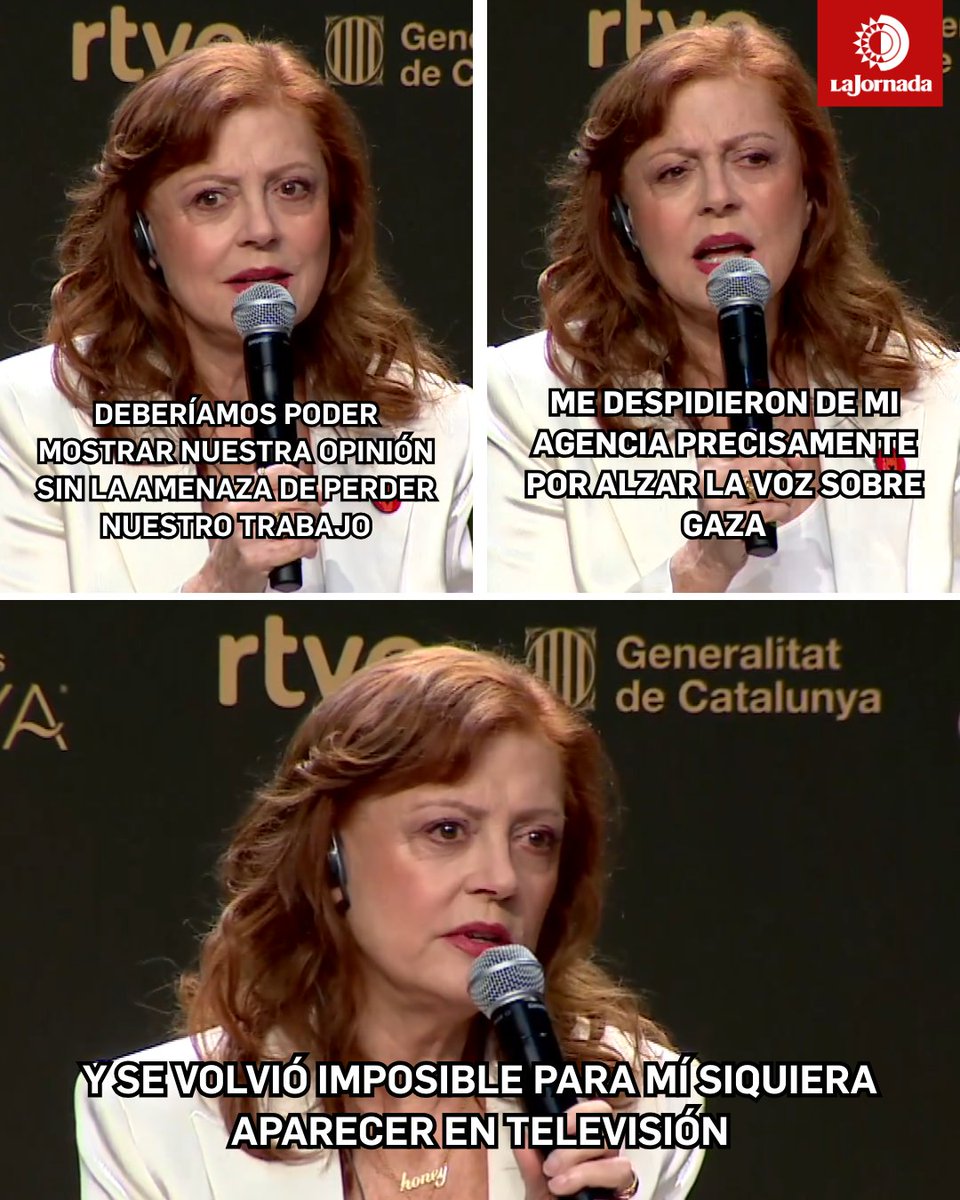 La actriz estadunidense Susan Sarandon, galardonada con el Goya Internacional 2026, ha destacado este viernes el apoyo de España a Gaza: "Venir de un país donde se siente la represión y la censura, ver el apoyo del presidente a Gaza y tener actores como Javier Bardem con una voz